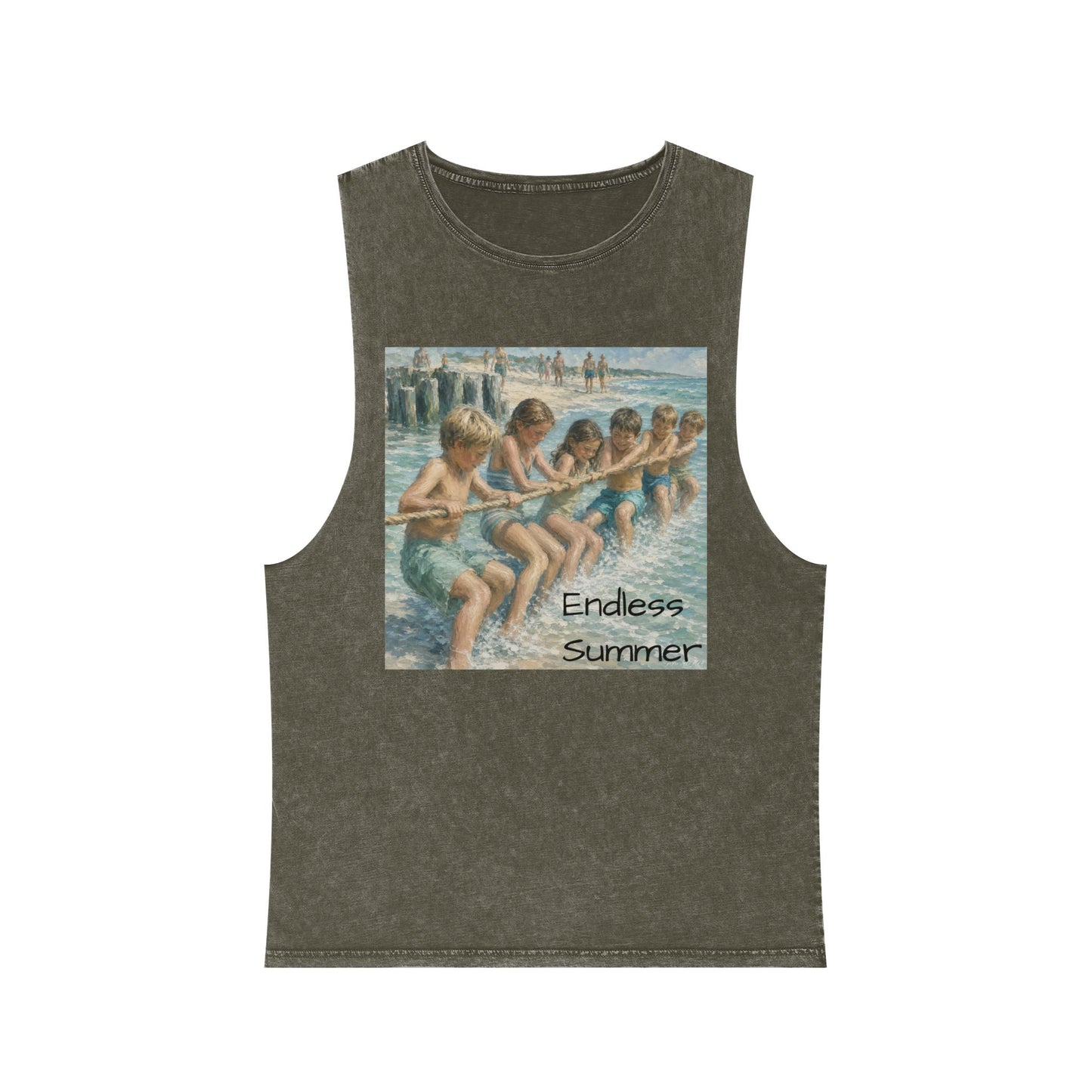 HSL Vintage Beach Tank Top — "I Hear You Call To Me" Stonewash Sleeveless Tee