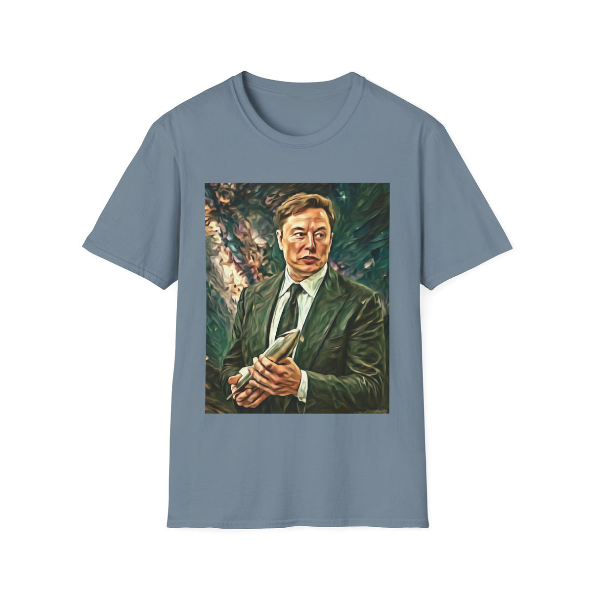 Elon Musk with Rocket— Graphic T-Shirt