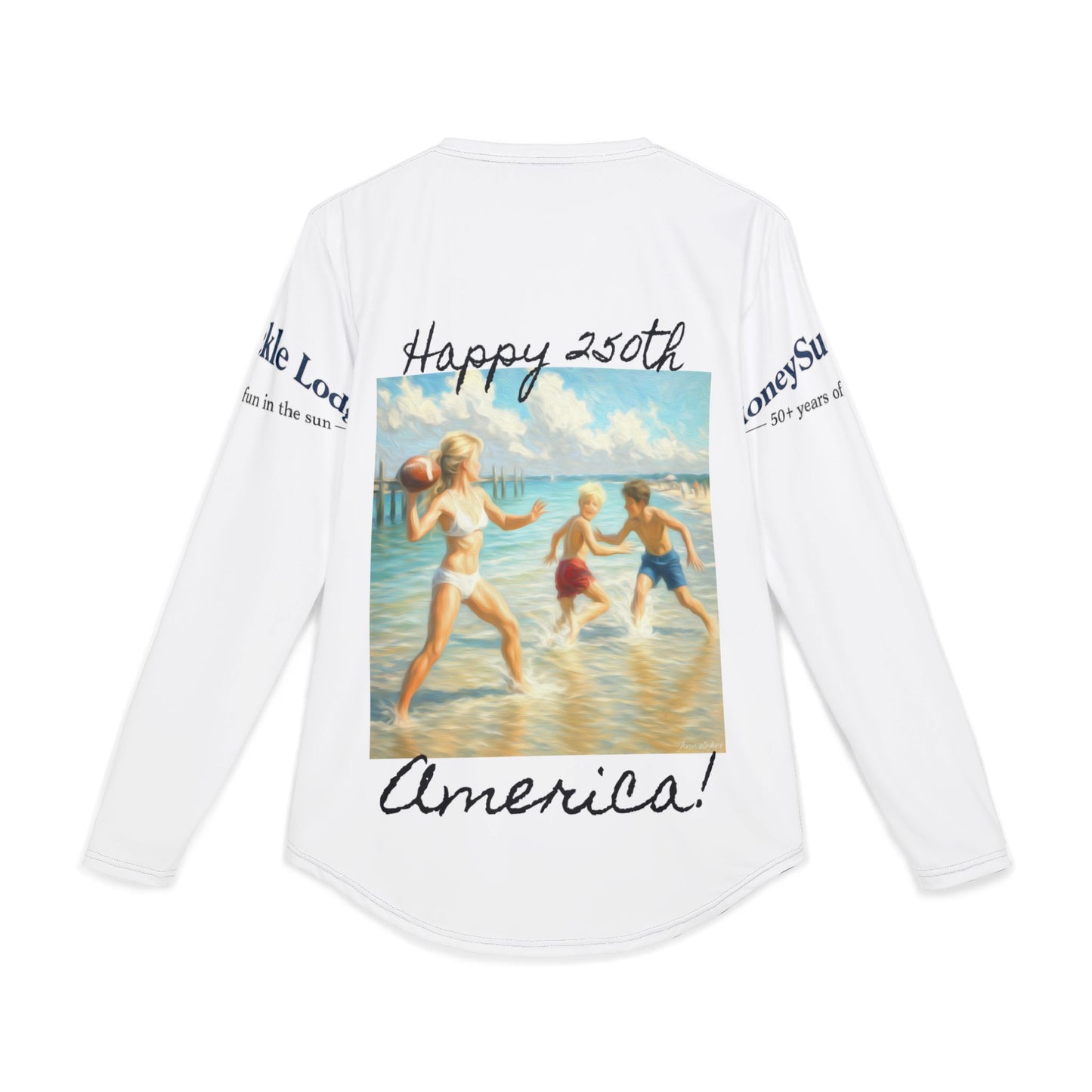 HSL UV tee Vintage Beach Long Sleeve Shirt —  “I Hear You Call to Me" Patriotic 250th Design