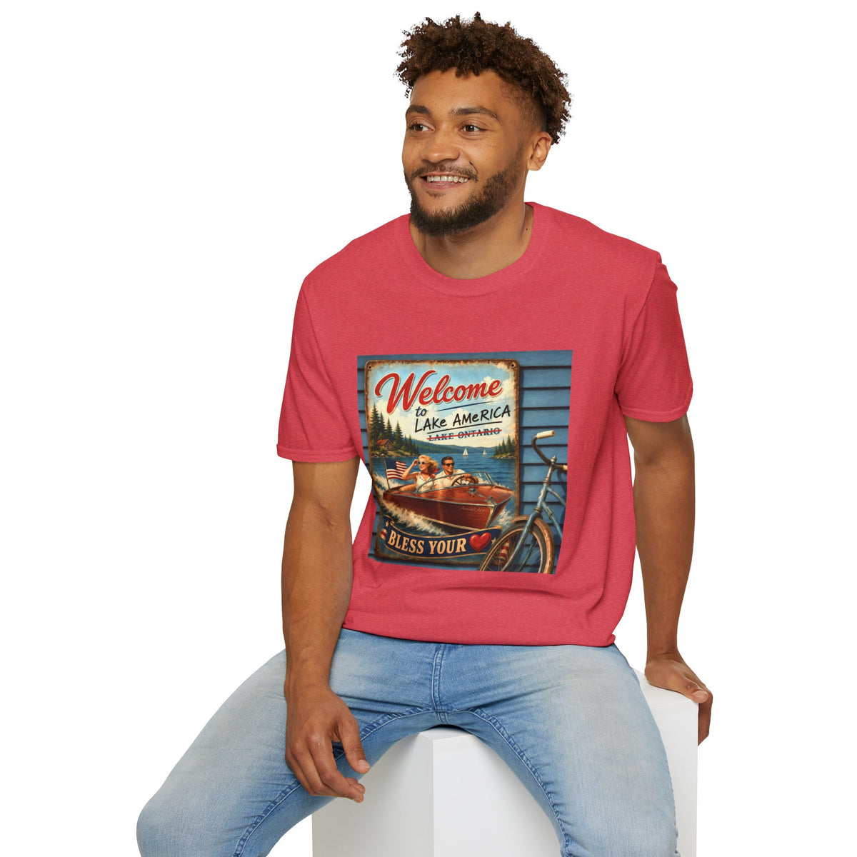 Lake America Welcome T-Shirt — Vintage Lake America Boating Vacation Tee
