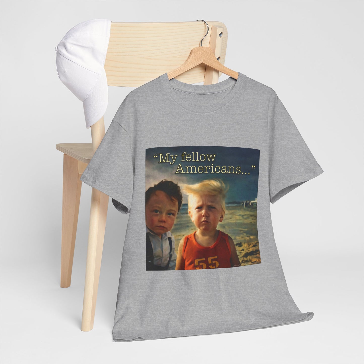 ‘55’ Vintage Meme Tee — "My fellow Americans..." Funny Retro Graphic T-Shirt