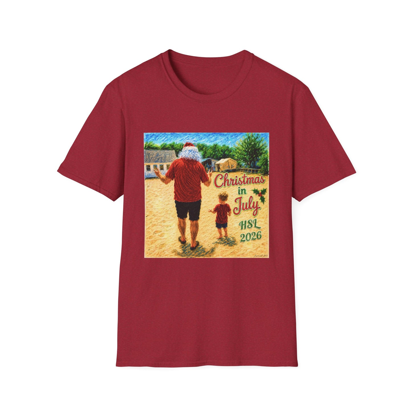T-Shirt — Christmas in July Santa Beach Graphic Tee