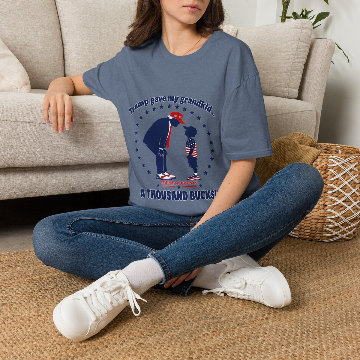 Trump Gave My Grandkid A THOUSAND Bucks! T-Shirt — Patriotic Grandpa/Grandma Tee