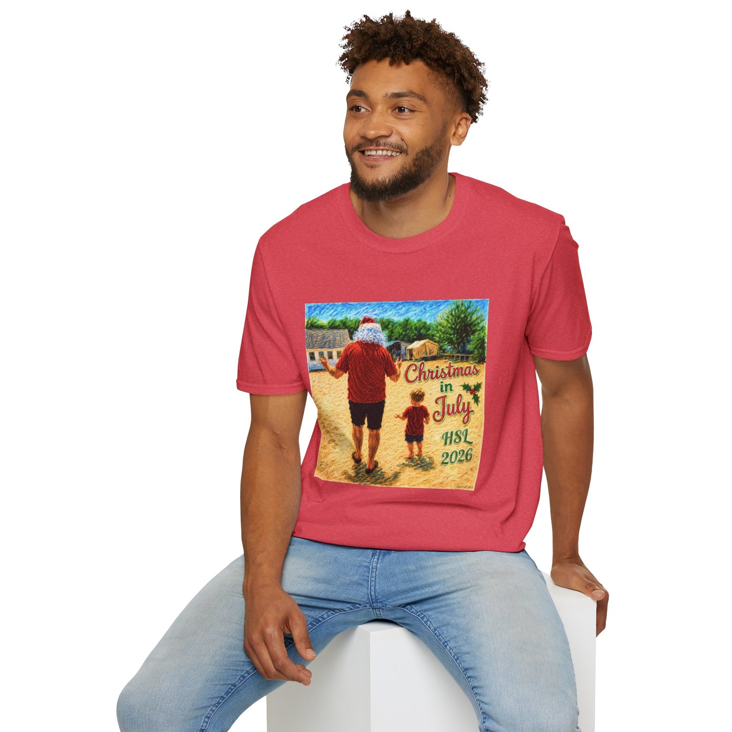 T-Shirt — Christmas in July Santa Beach Graphic Tee