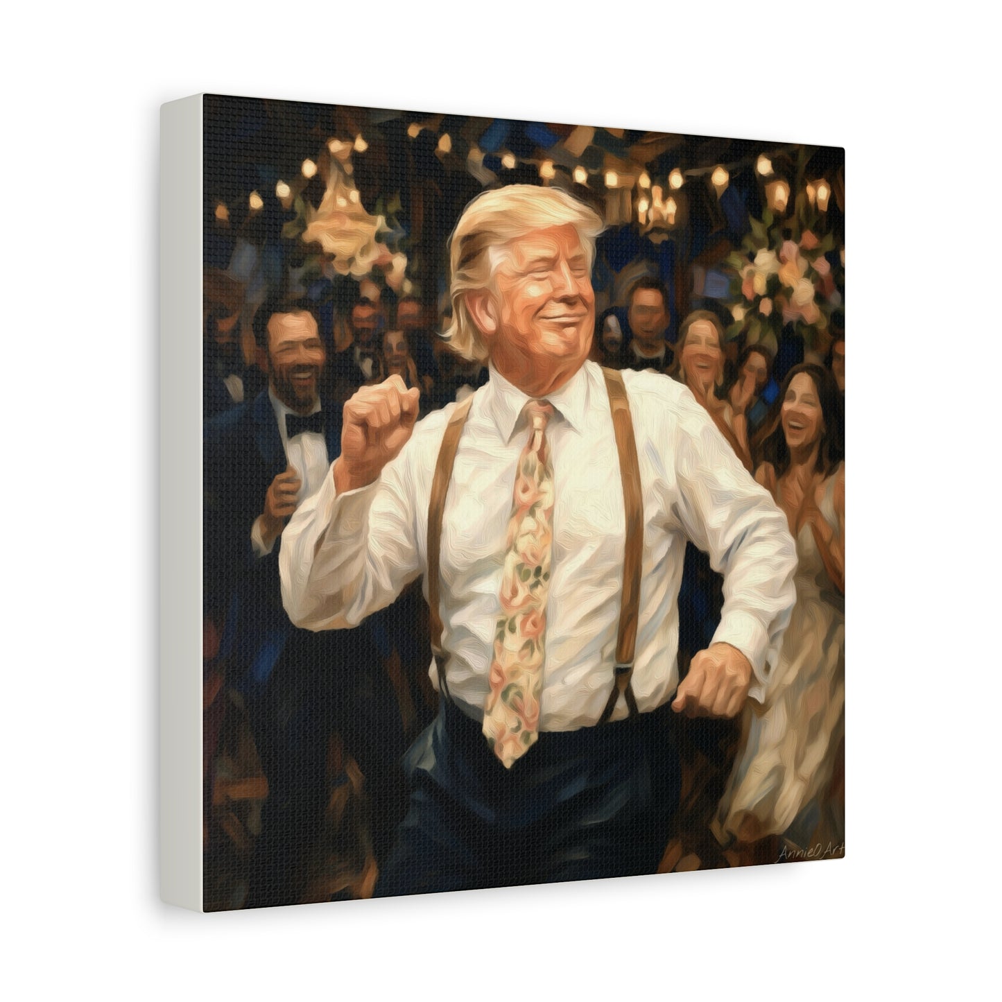 Vintage Festive Trump Dancing Canvas Wall Art