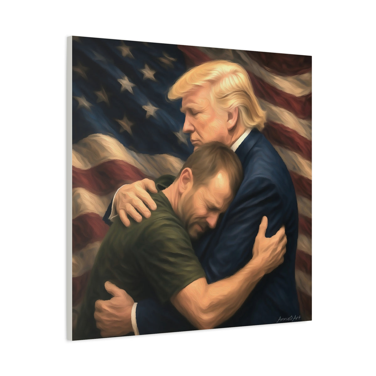 Trump Hug ‘THE LOVE GOES BOTH WAYS’ Canvas Print — Wall Art