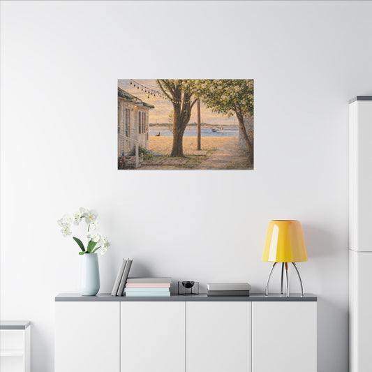 Beach Bungalow Canvas Print — Beach Sunset Coastal Wall Art