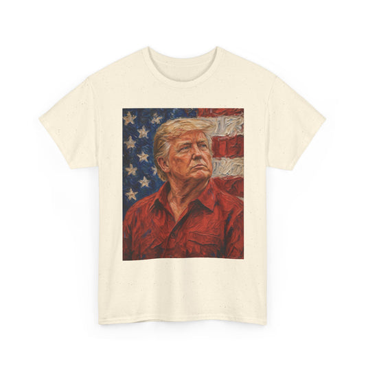 Trump Patriotic Portrait Tee — American Flag Portrait Graphic T-Shirt