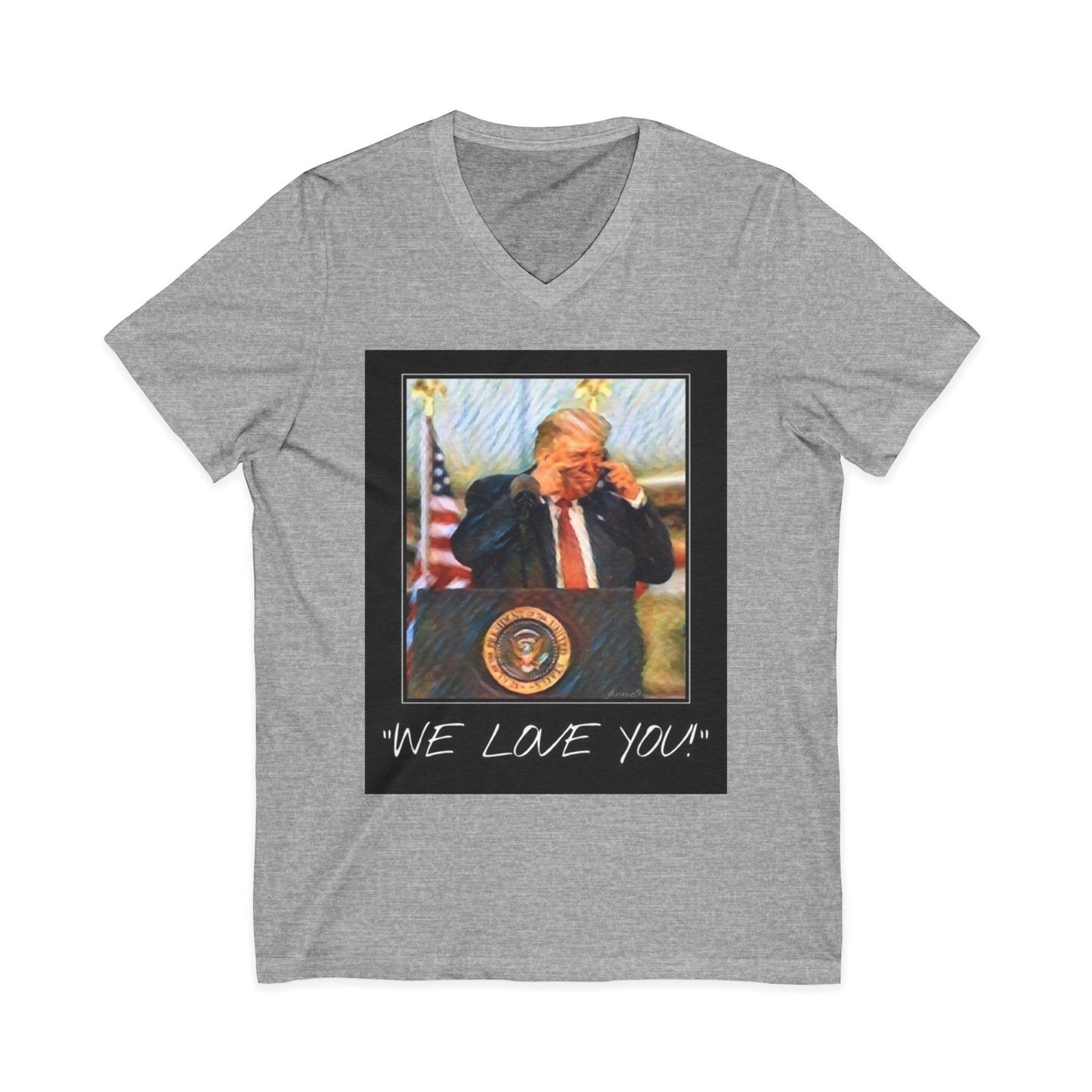 AnnieO Rally Tee, made new (minus the original iron burns from making on my kitchen table!) — “We Love You” (on front)  / “Everything Woke Turns to Shit” (back)