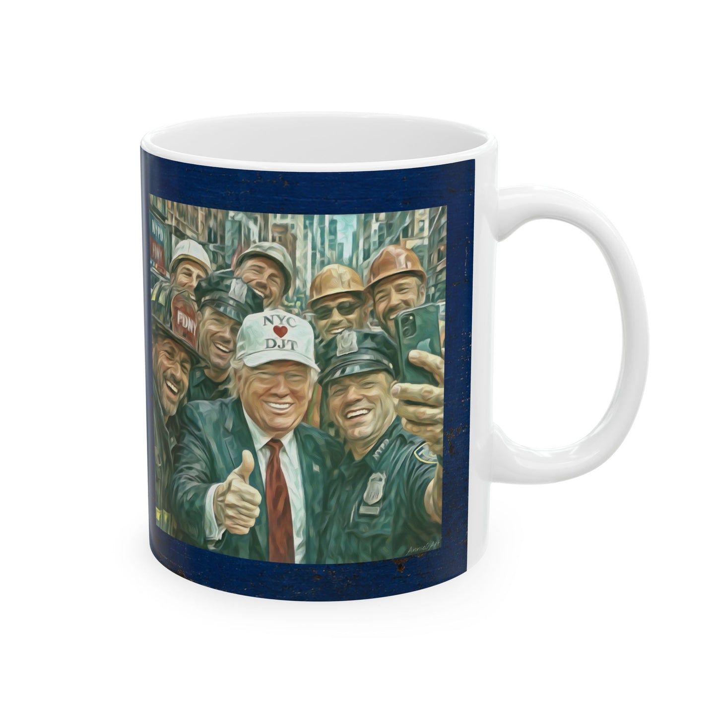 Trump “NYC❤️DJT” Ceramic Mug — Vintage Blue-Collar Design (11oz, 15oz)