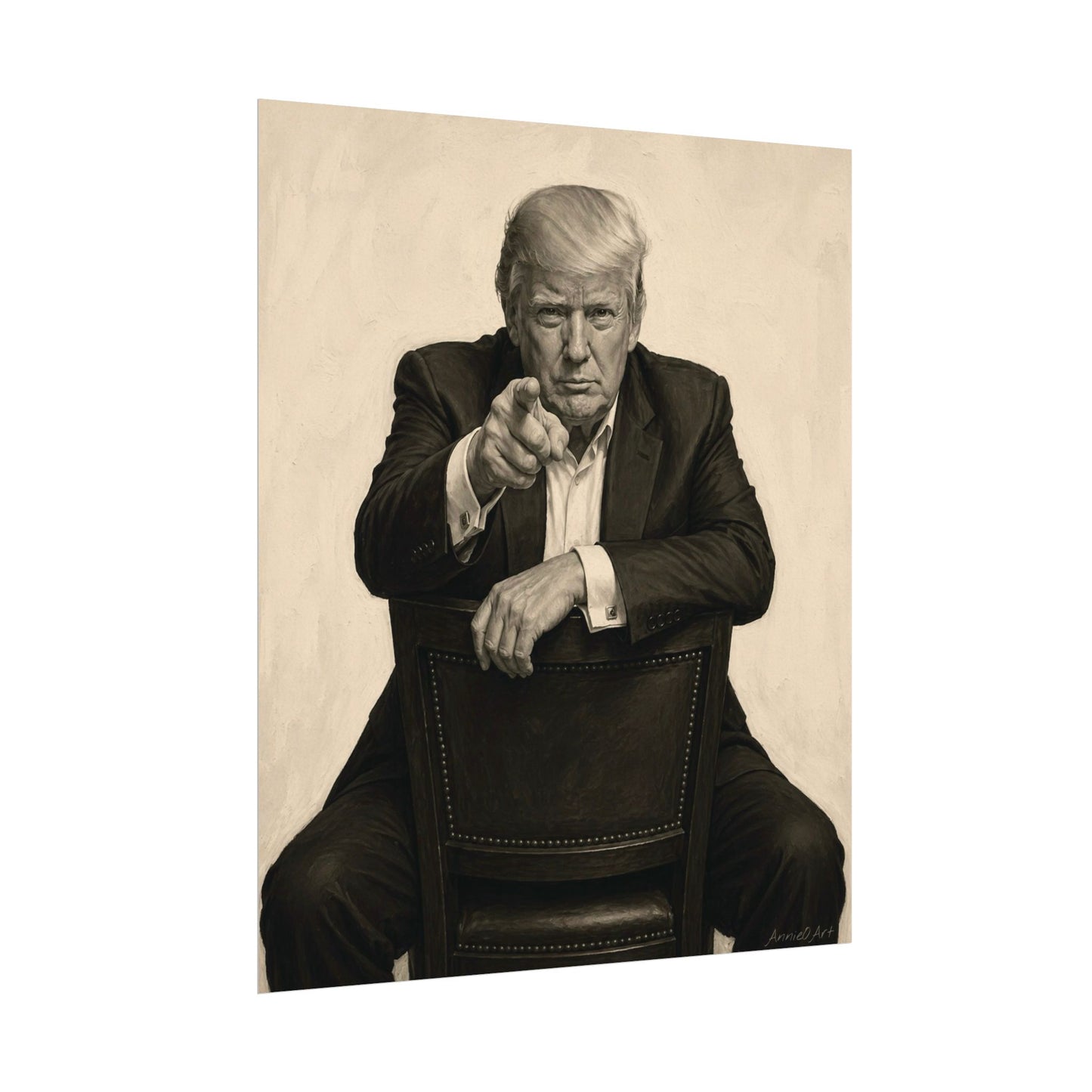 Trump Textured Matte Poster — Vintage Sepia Portrait 20x24