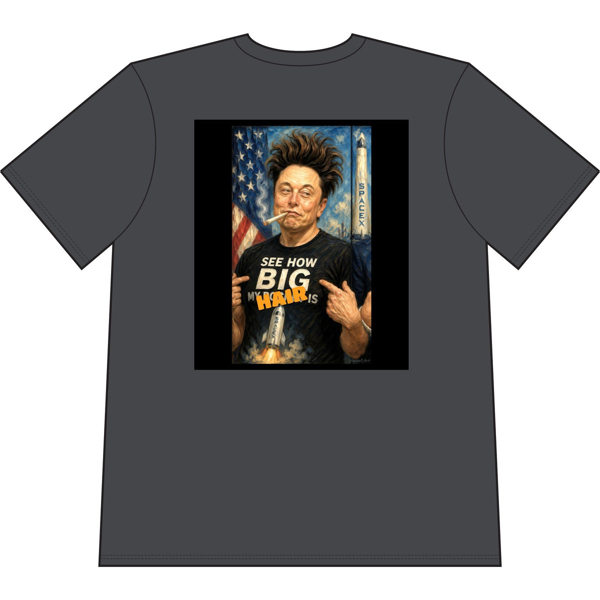 'See How Big My... Is' Elon & Trump Meme Tee— Front & Back Design—Political Satire T-Shirt