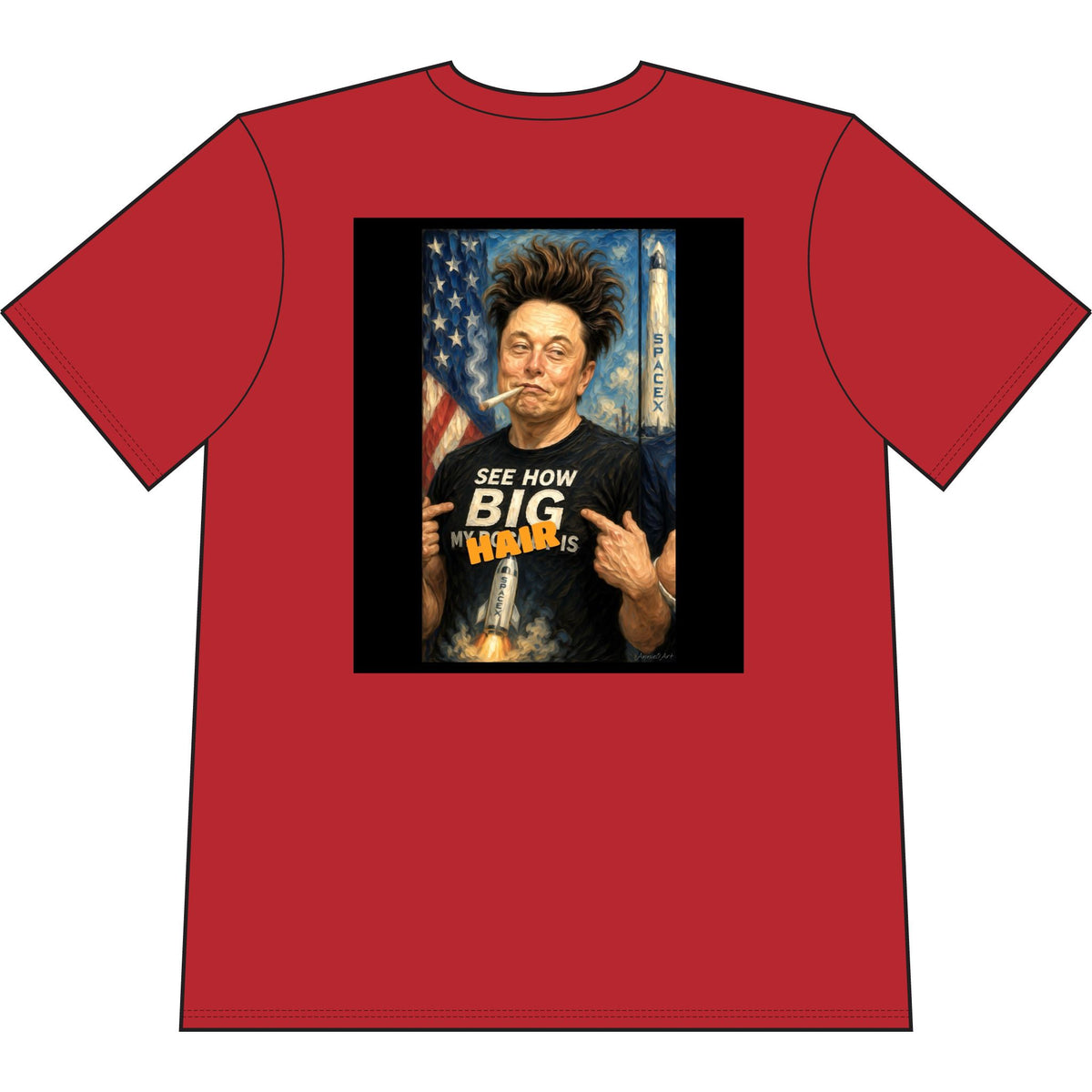 'See How Big My... Is' Elon & Trump Meme Tee— Front & Back Design—Political Satire T-Shirt