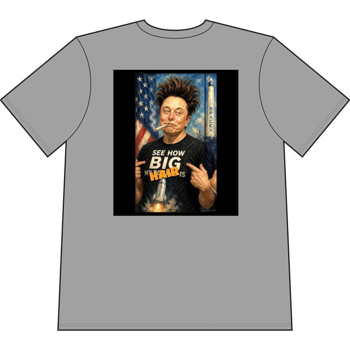 'See How Big My... Is' Elon & Trump Meme Tee— Front & Back Design—Political Satire T-Shirt