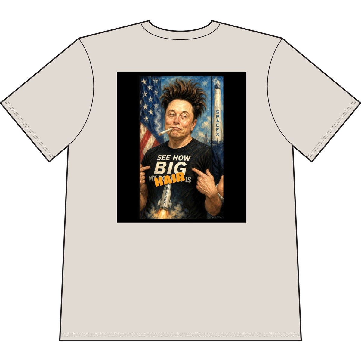 'See How Big My... Is' Elon & Trump Meme Tee— Front & Back Design—Political Satire T-Shirt