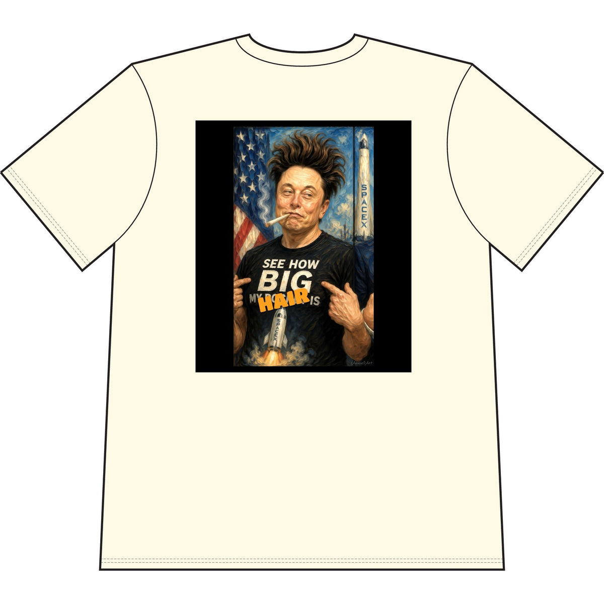 'See How Big My... Is' Elon & Trump Meme Tee— Front & Back Design—Political Satire T-Shirt