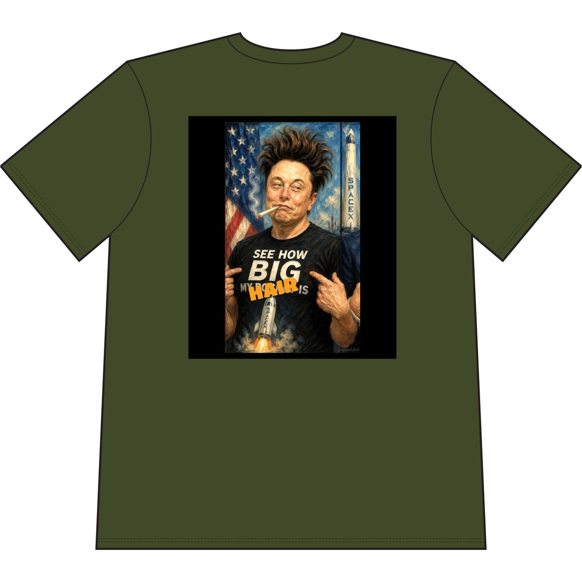 'See How Big My... Is' Elon & Trump Meme Tee— Front & Back Design—Political Satire T-Shirt
