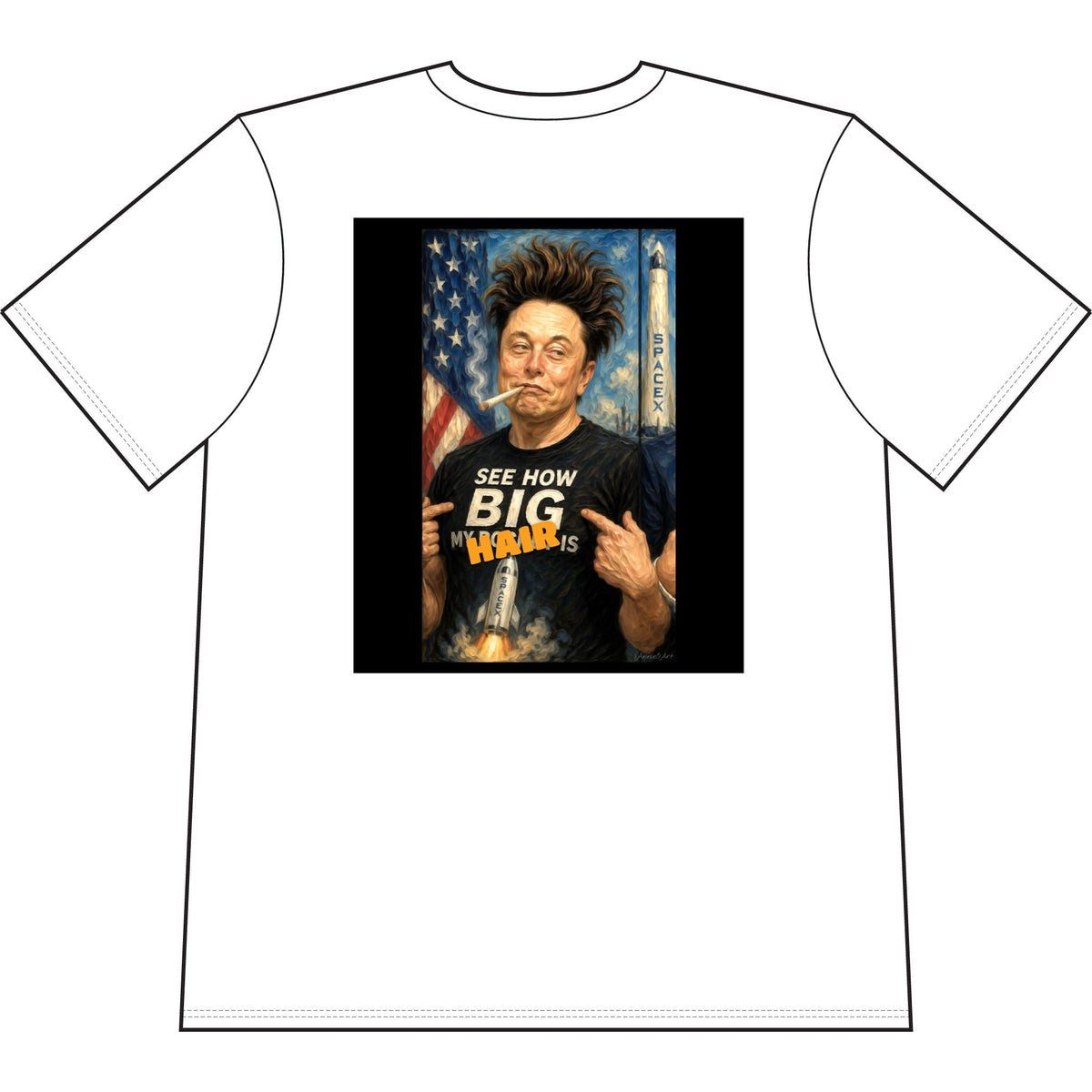 'See How Big My... Is' Elon & Trump Meme Tee— Front & Back Design—Political Satire T-Shirt