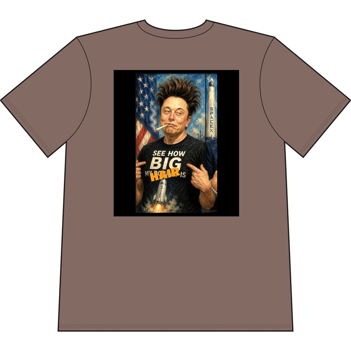 'See How Big My... Is' Elon & Trump Meme Tee— Front & Back Design—Political Satire T-Shirt