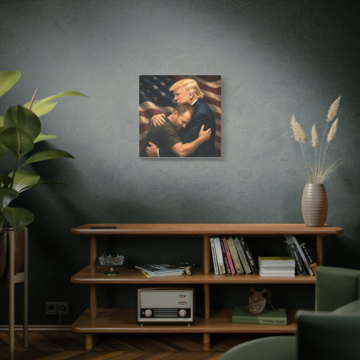 Trump Hug ‘THE LOVE GOES BOTH WAYS’ Canvas Print — Wall Art