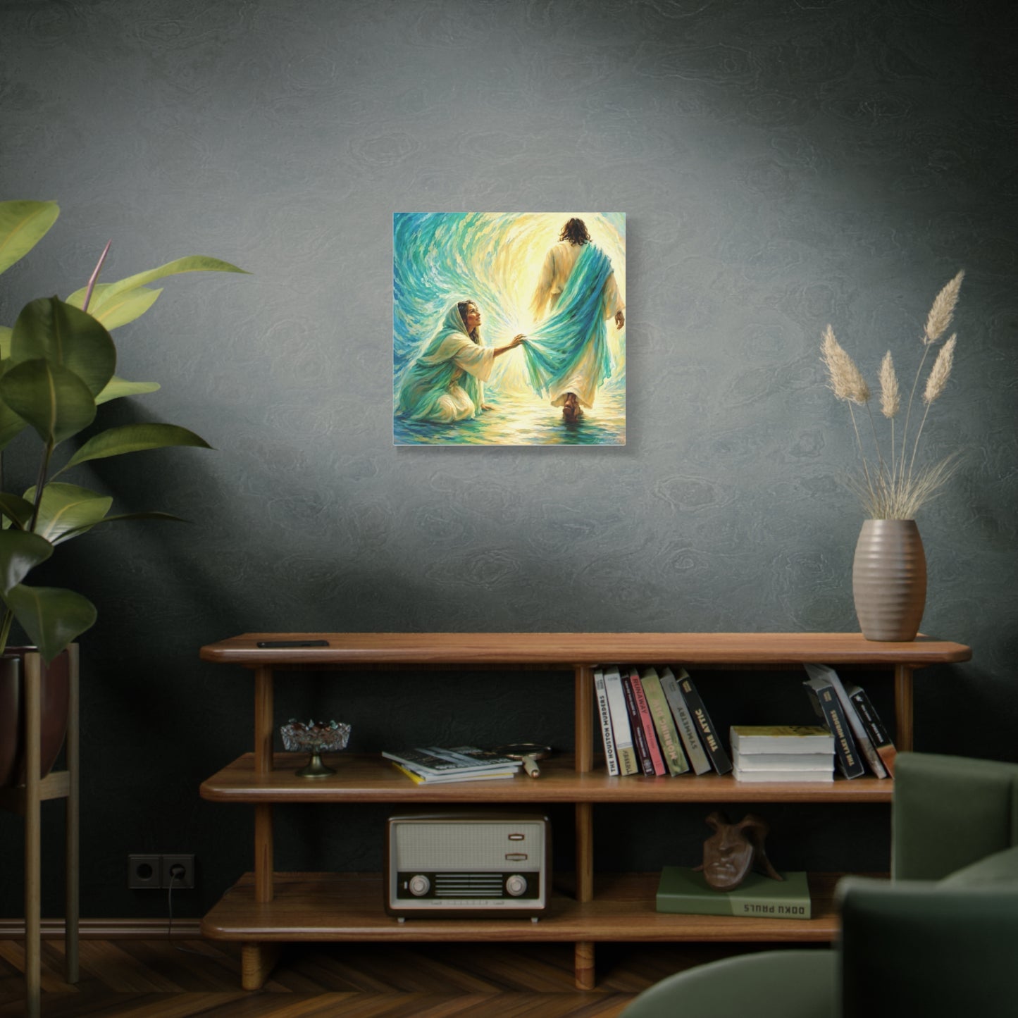 Jesus and the Woman Touching His Cloak - Inspirational Matte Canvas Wall Art