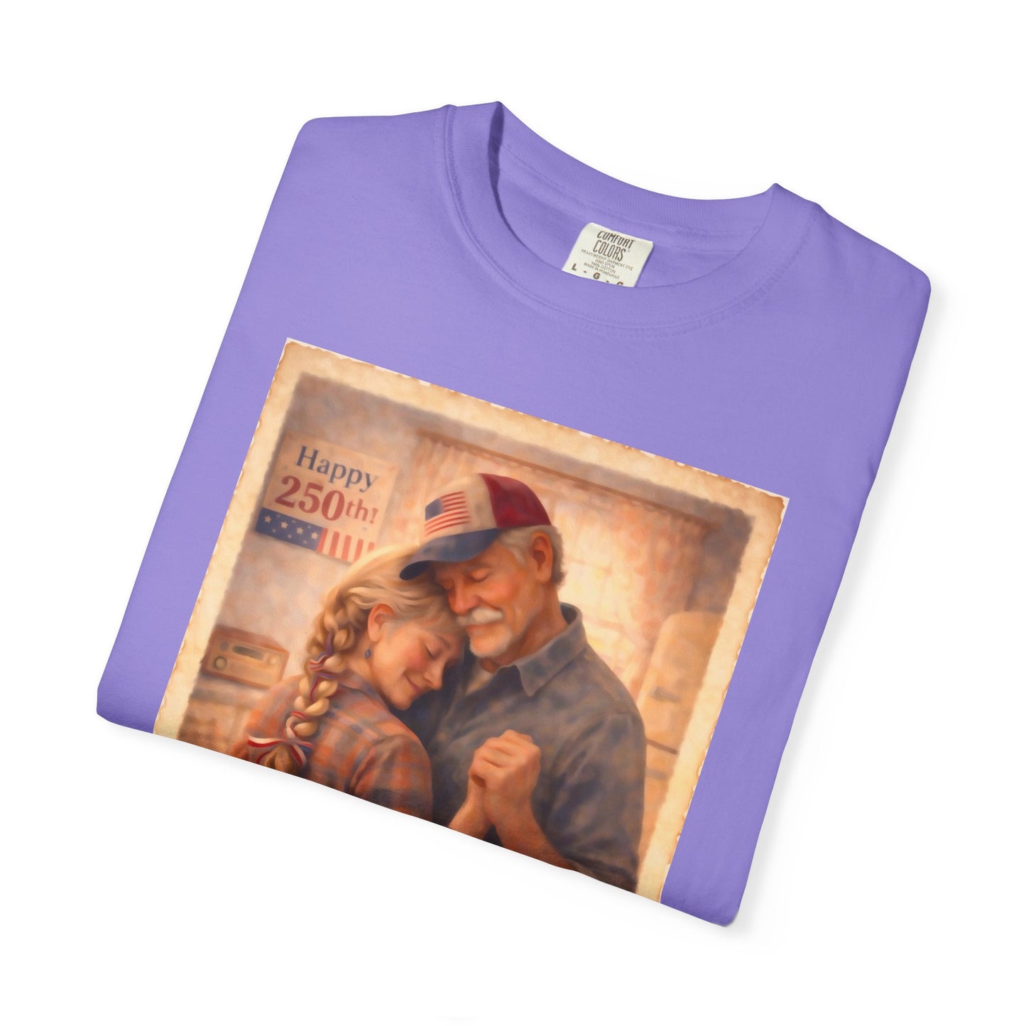 250th America Vintage Couples T-Shirt — Patriotic Romance Graphic Tee