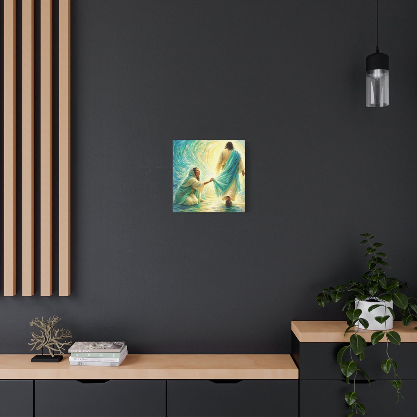 Jesus and the Woman Touching His Cloak - Inspirational Matte Canvas Wall Art