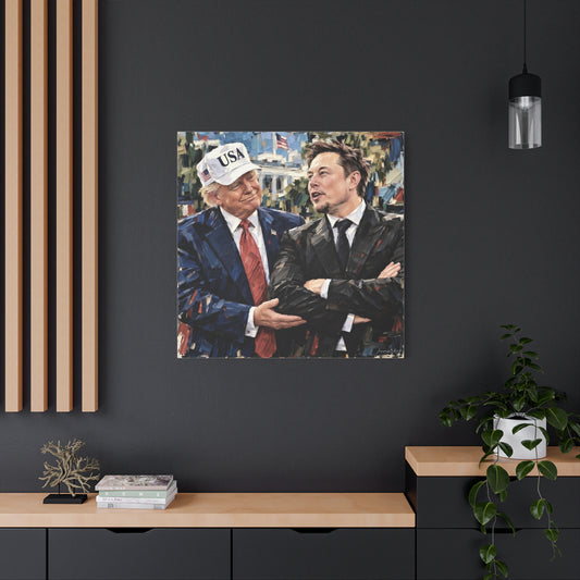 President Trump & Elon Musk Portrait Canvas