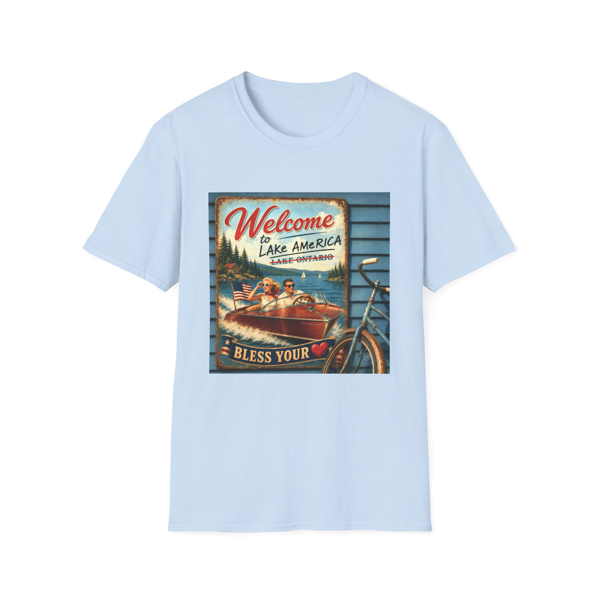 Lake America Welcome T-Shirt — Vintage Lake America Boating Vacation Tee