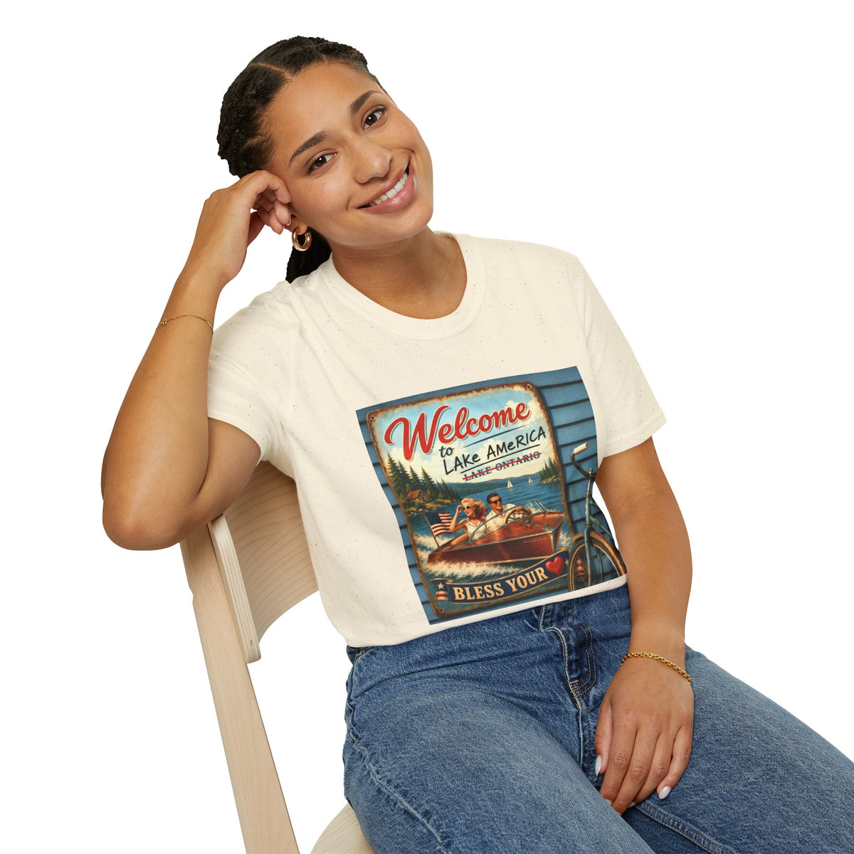 Lake America Welcome T-Shirt — Vintage Lake America Boating Vacation Tee