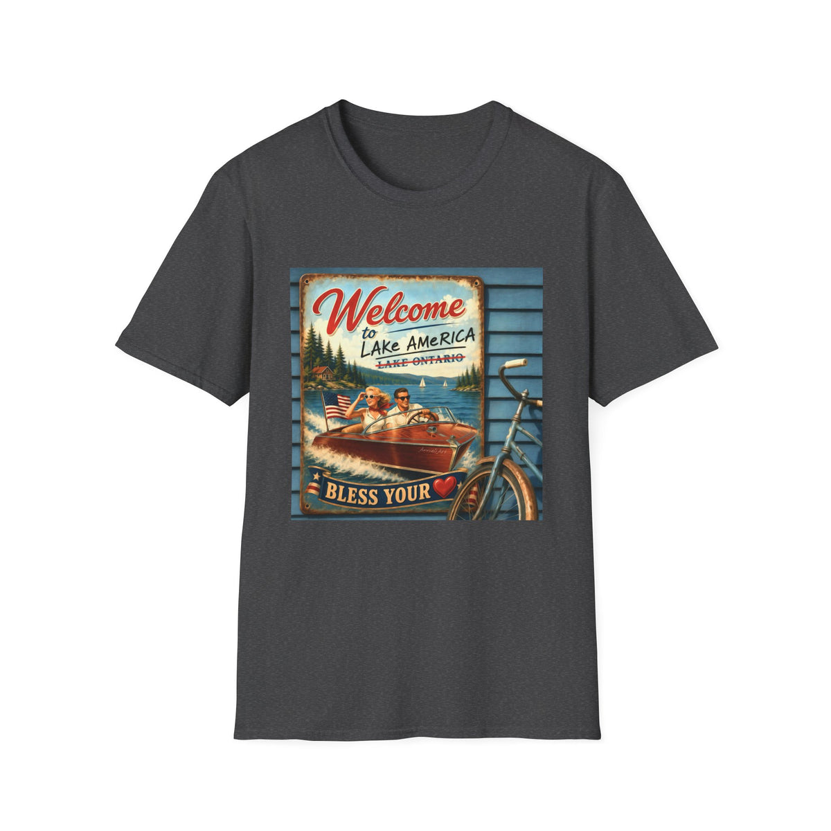 Lake America Welcome T-Shirt — Vintage Lake America Boating Vacation Tee