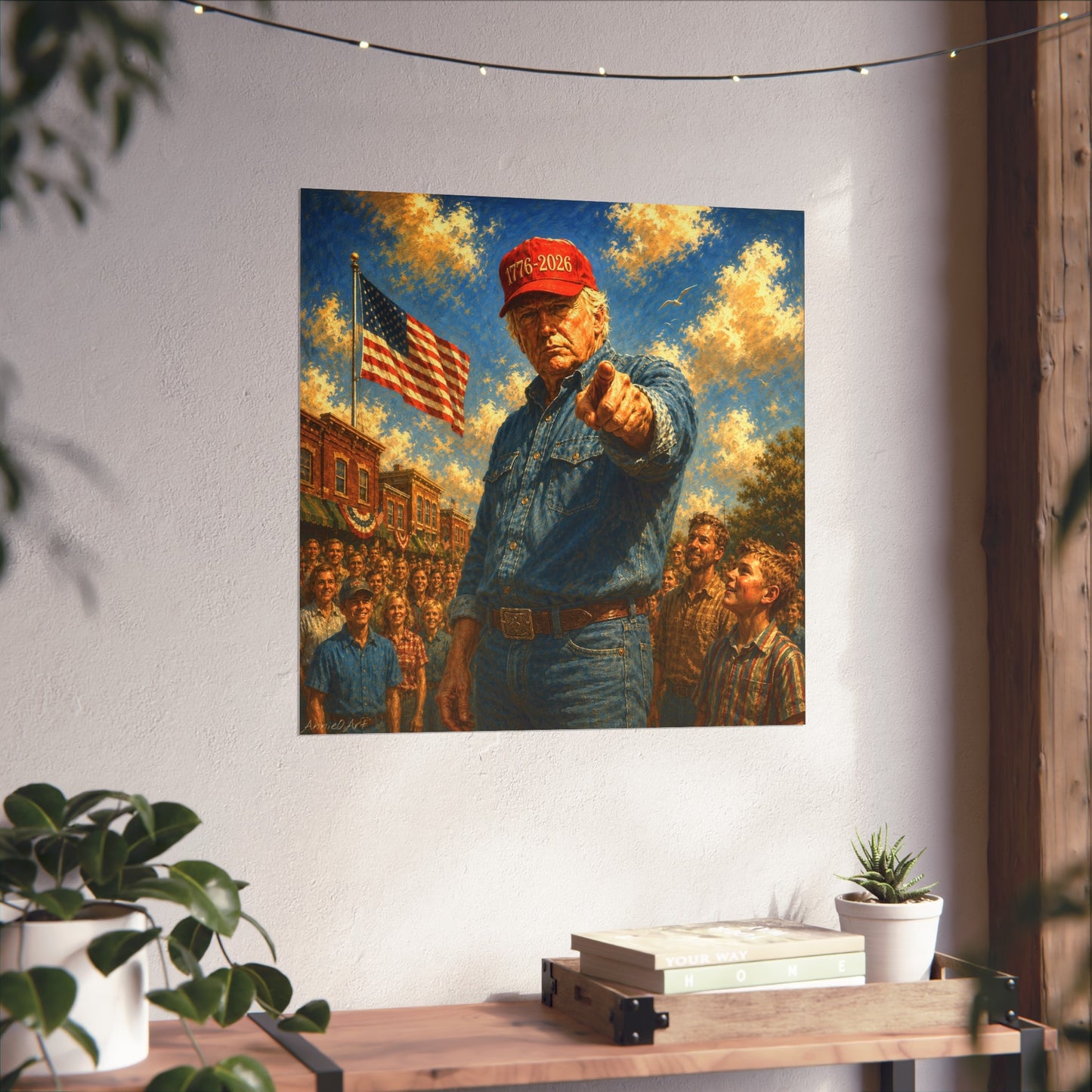 Trump Fine Art Poster — Patriotic '1776-2026' Uncle Sam Style Print