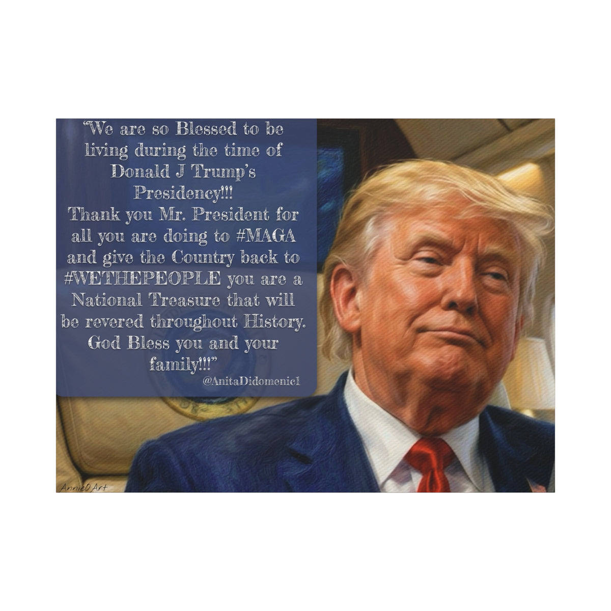 Canvas Wall Art — Patriotic Tribute Quote with President Trump Portrait