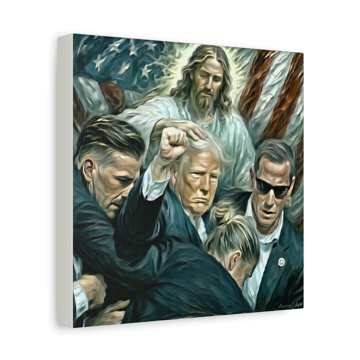 Trump With Jesus—Matte Canvas Art