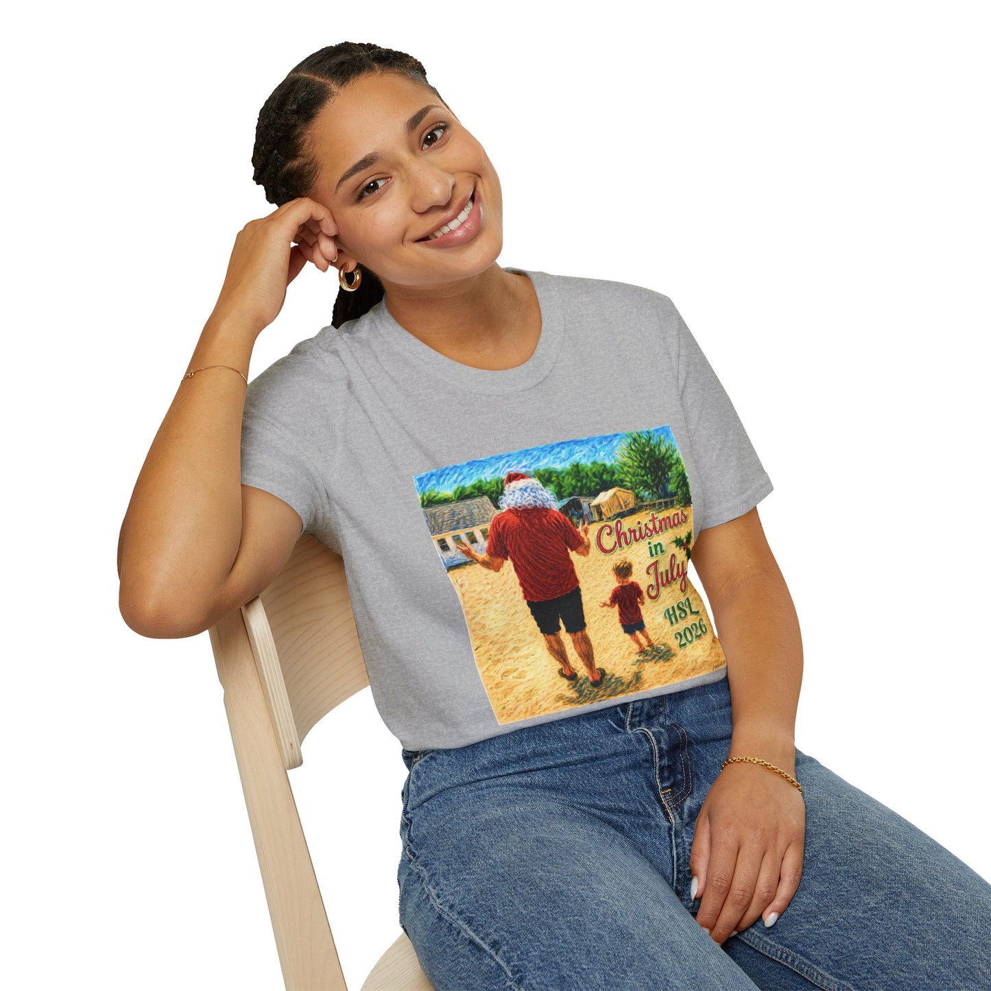 T-Shirt — Christmas in July Santa Beach Graphic Tee