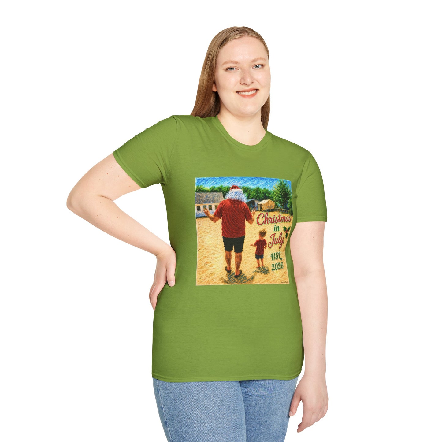 T-Shirt — Christmas in July Santa Beach Graphic Tee