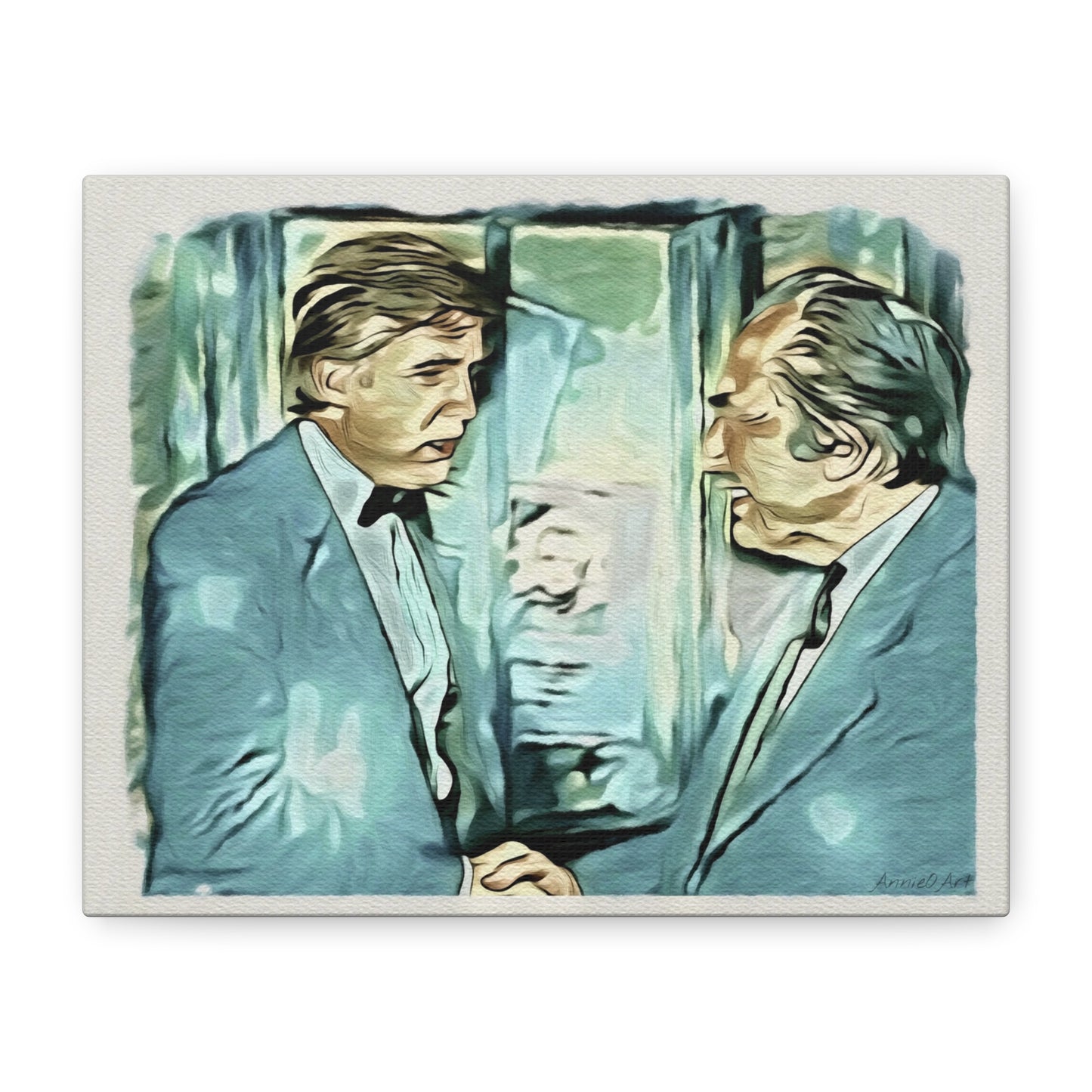 Vintage Trump & his Dad Portrait Canvas Print