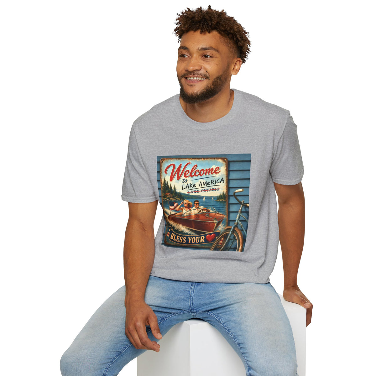 Lake America Welcome T-Shirt — Vintage Lake America Boating Vacation Tee