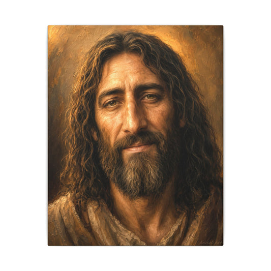 Jesus Portrait of Jesus Christ, Warm Inspirational Wall Art Canvas
