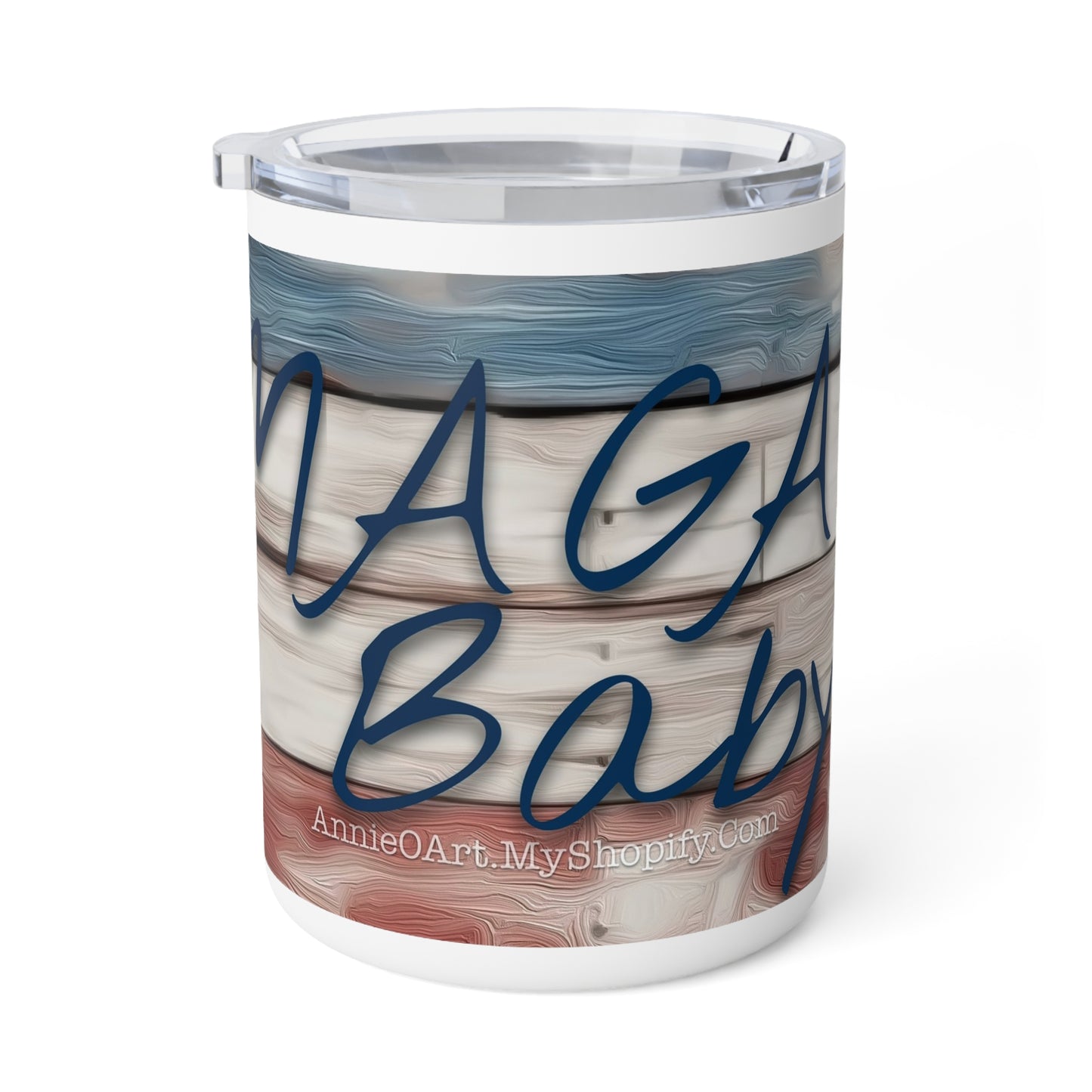 10oz Insulated Coffee Mug — 'MAGA Baby' Patriotic Red White Blue Travel Tumbler