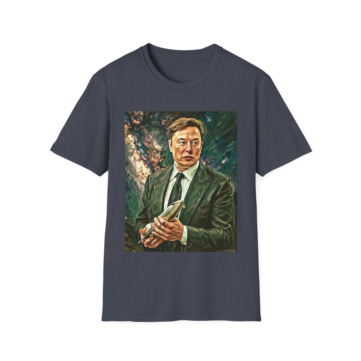 Elon Musk with Rocket— Graphic T-Shirt