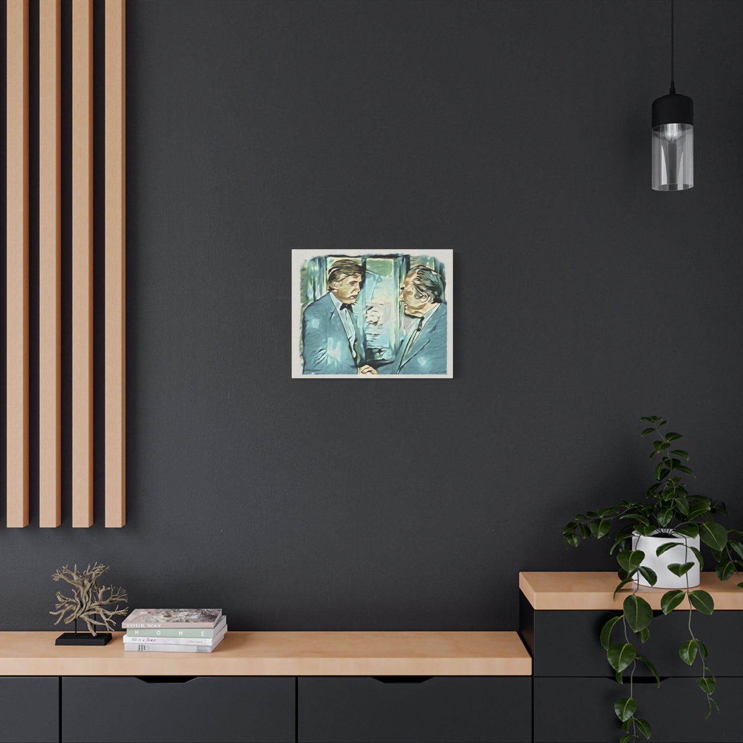 Vintage Trump & his Dad Portrait Canvas Print