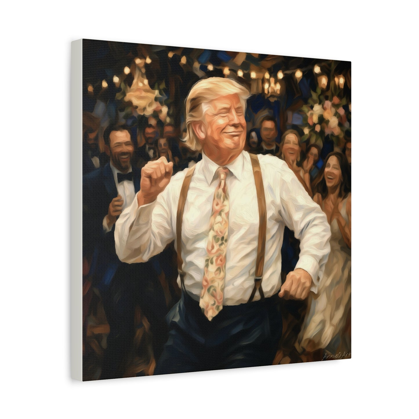 Vintage Festive Trump Dancing Canvas Wall Art