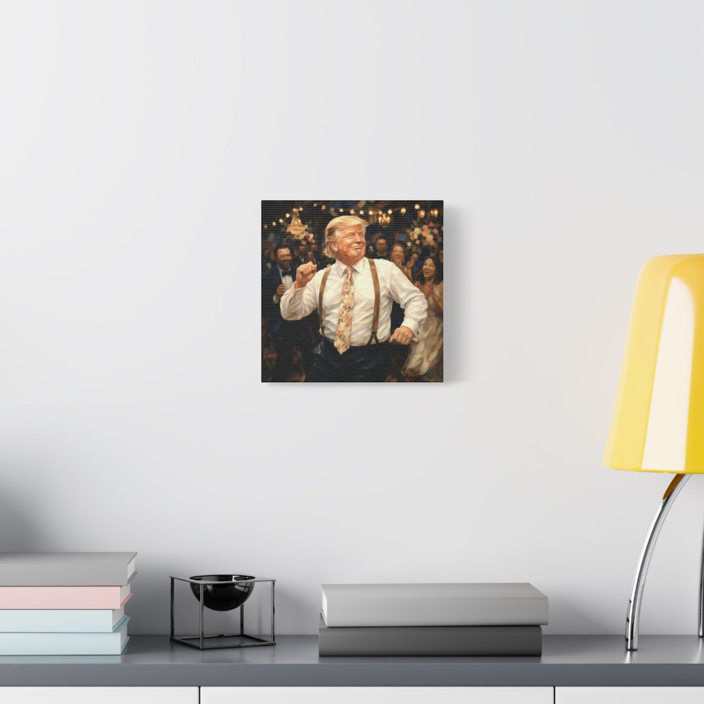 Vintage Festive Trump Dancing Canvas Wall Art