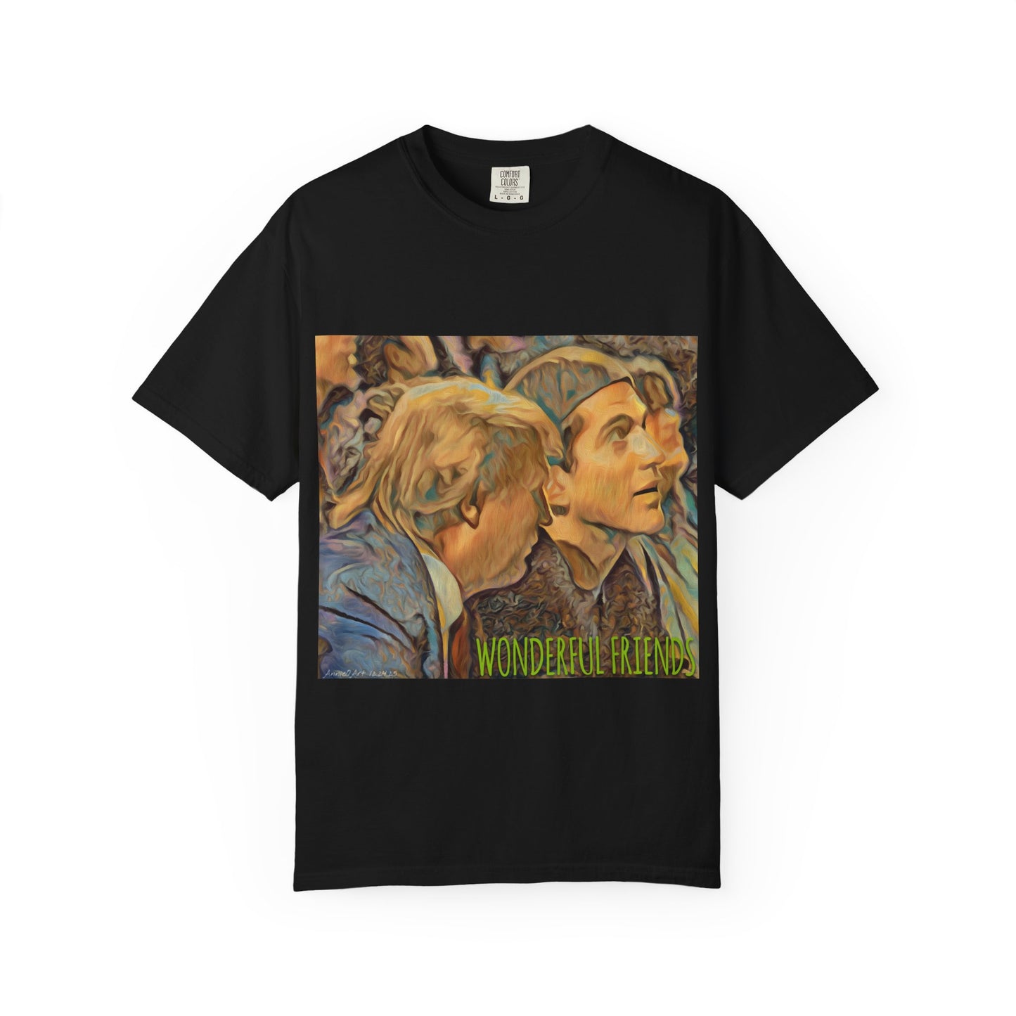 Vintage JFK, Jr & DJT Art T-Shirt – “Wonderful Friends” Graphic Tee