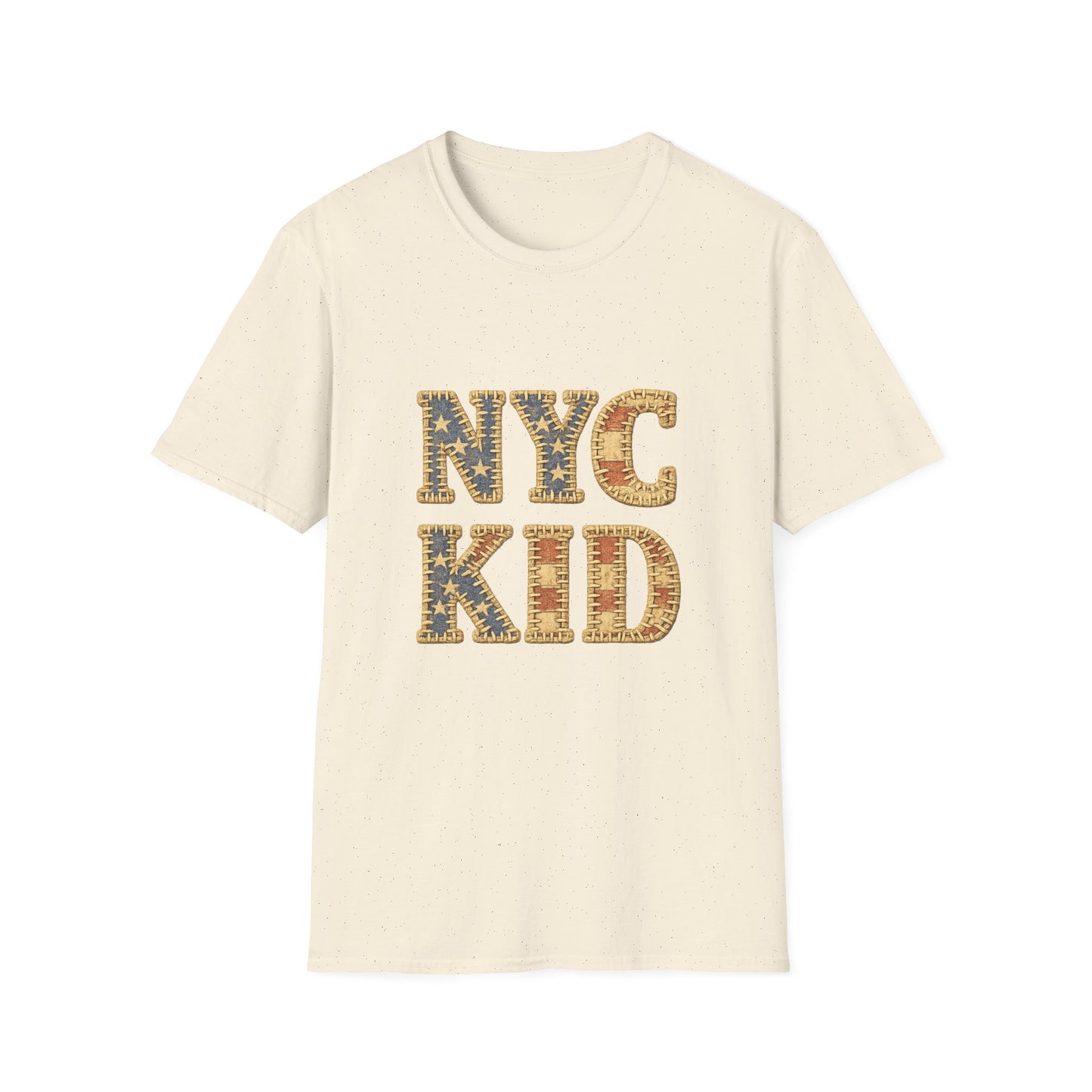 NYC Kid T-Shirt — New York City Vintage Flag Quilt-look Tee