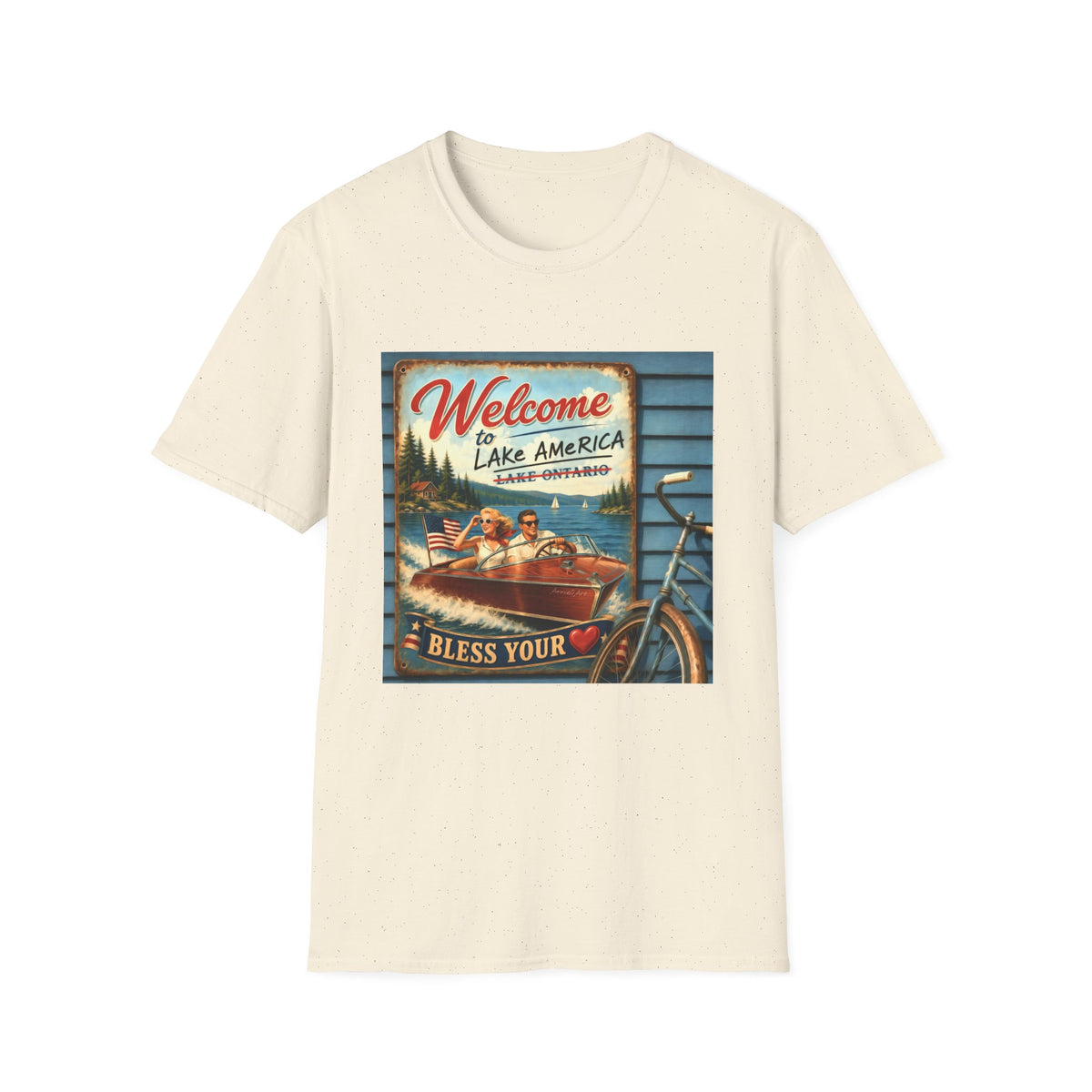 Lake America Welcome T-Shirt — Vintage Lake America Boating Vacation Tee