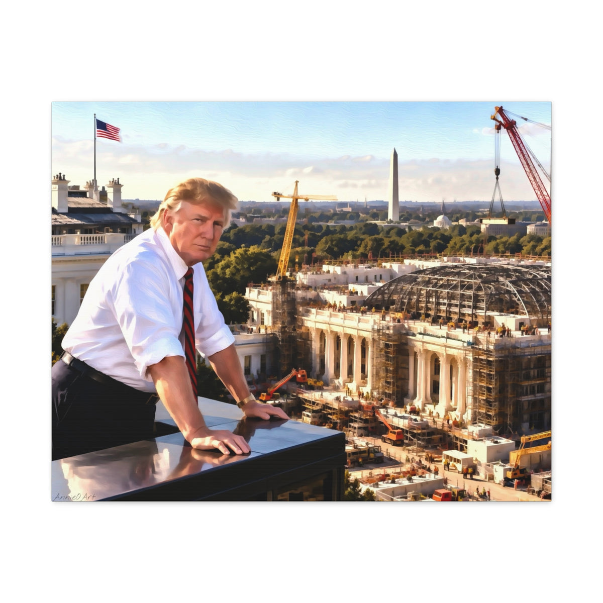 Trump’s Ballroom—Canvas Print — Iconic Washington Building Construction Wall Art