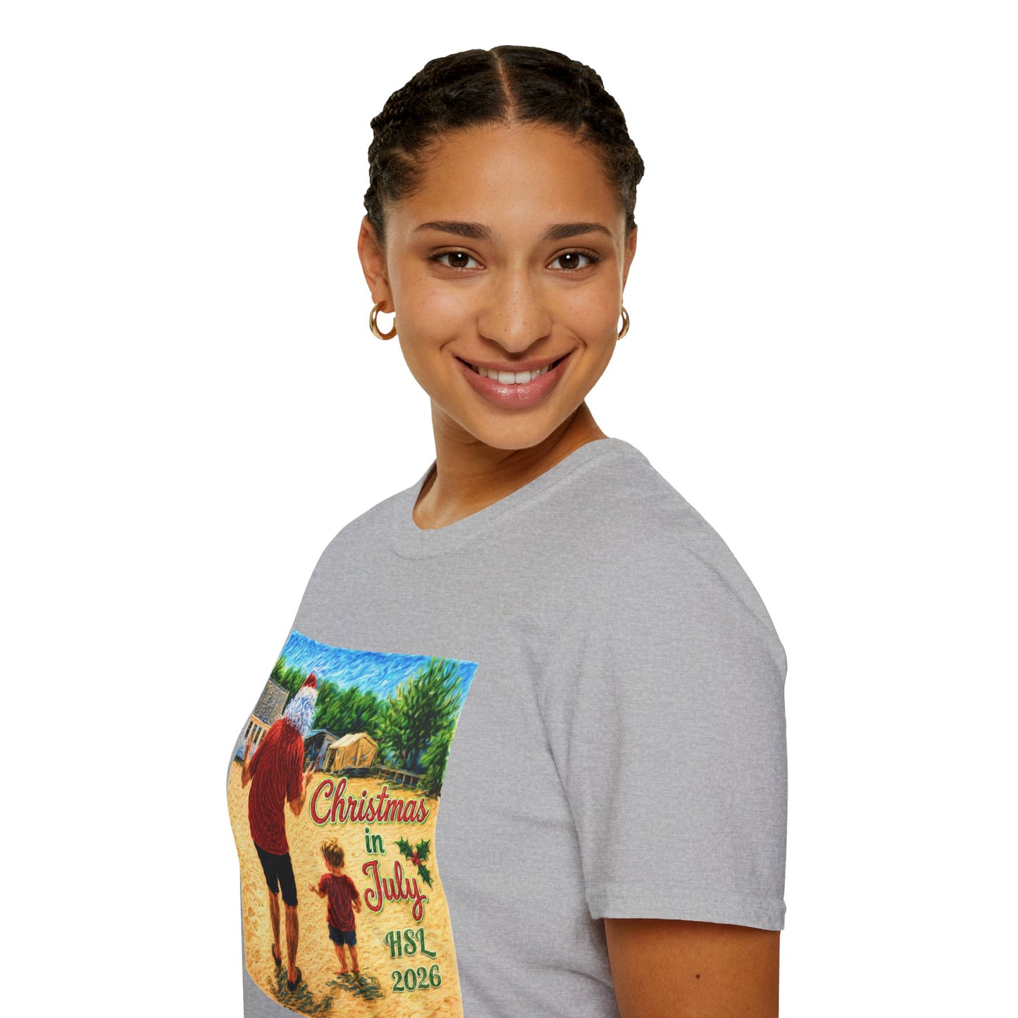 T-Shirt — Christmas in July Santa Beach Graphic Tee