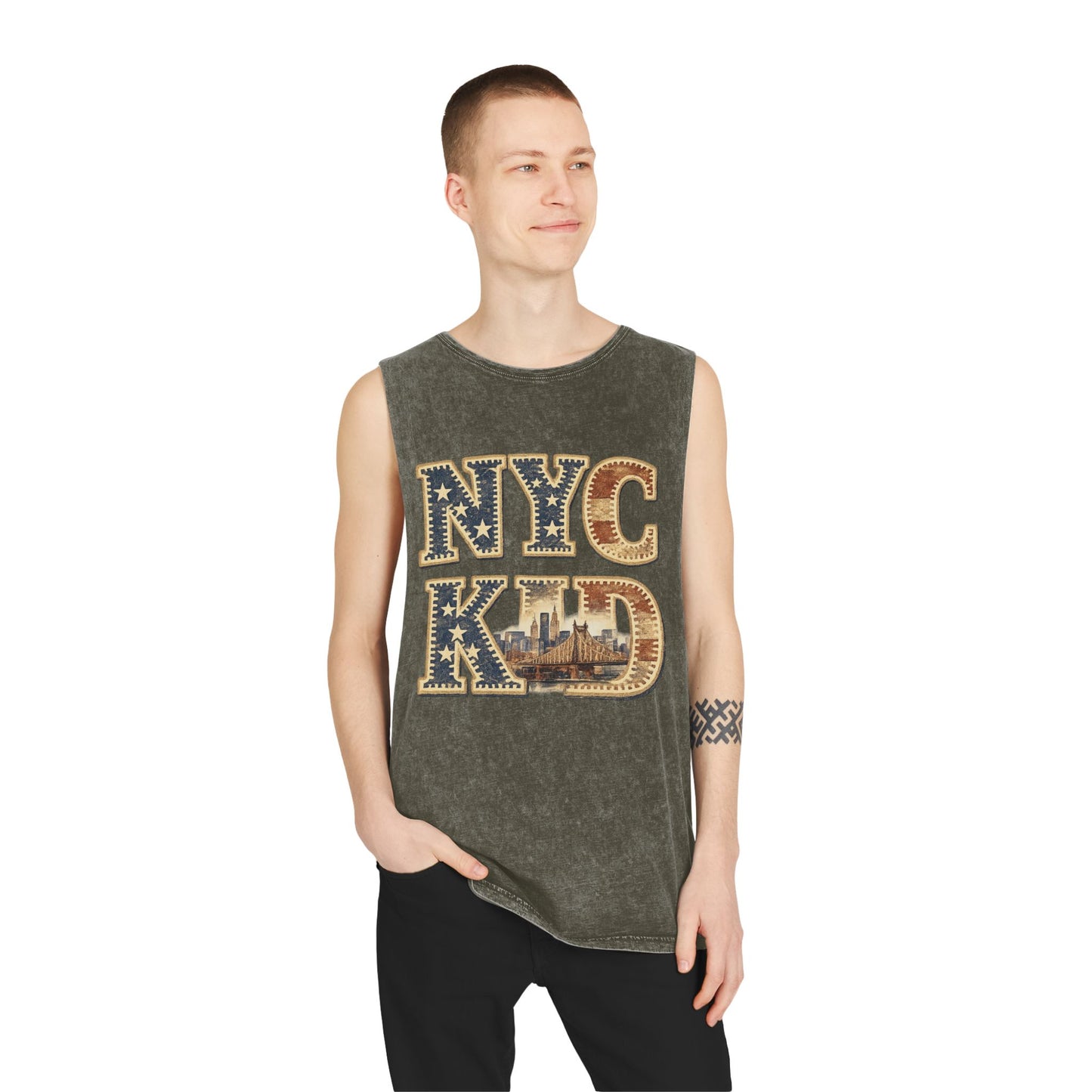 NYC Kid Stonewash Tank Top — Vintage New York City Graphic